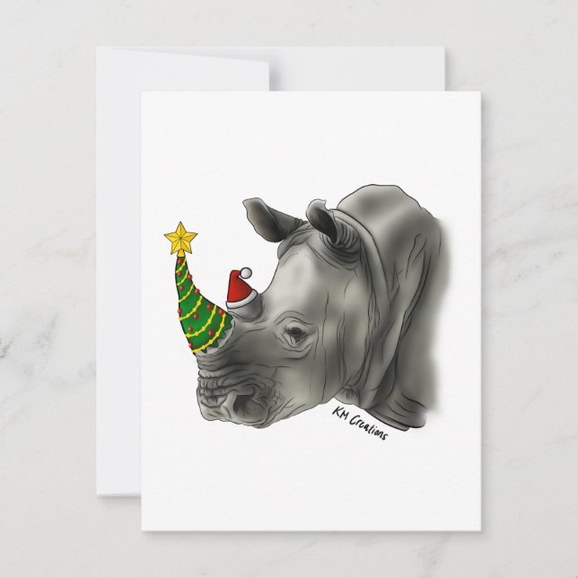 White rhino - holiday card (Front)