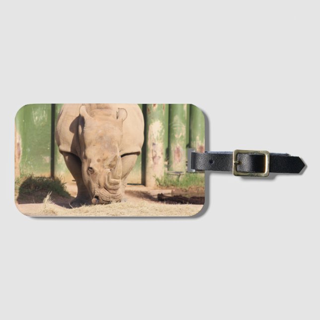 White Rhino Luggage Tag (Front Horizontal)
