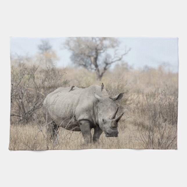 White Rhino Tea Towel (Horizontal)