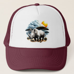 White Rhinoceros  Trucker Hat