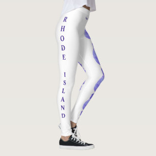 White Rhode Island Violet State Flower Leggings
