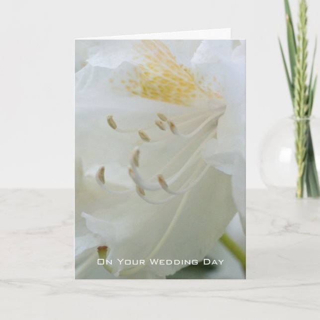 White Rhododendron | Wedding Congratulation Card (Front)