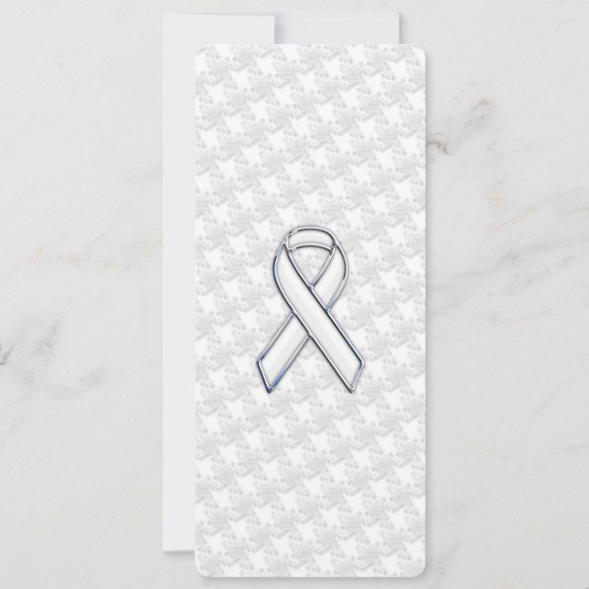 White Ribbon Awareness Applique on Houndstooth (Front)
