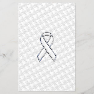 White Ribbon Awareness Applique on Houndstooth Flyer