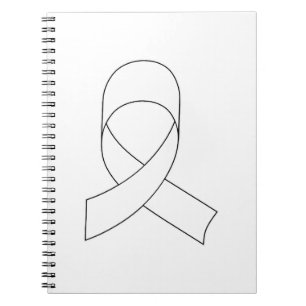 White Ribbon Drawing Spiral Notebook
