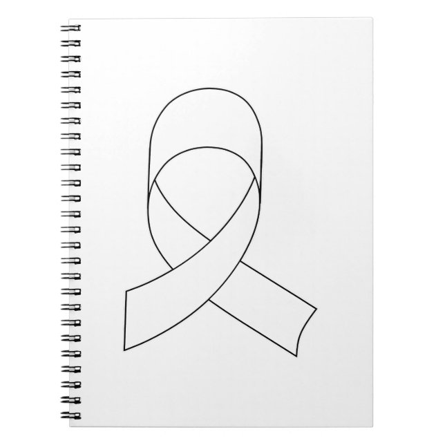 White Ribbon Drawing Spiral Notebook (Front)