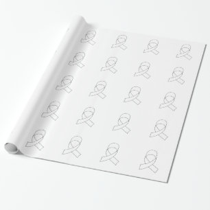 White Ribbon Drawing Wrapping Paper