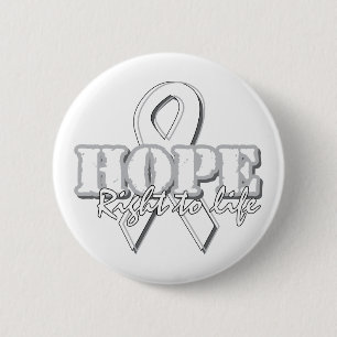 White Ribbon - Hope - Right to Life 6 Cm Round Badge