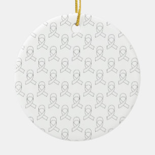 White Ribbon Pattern Ceramic Tree Decoration