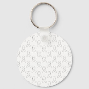 White Ribbon Pattern Key Ring