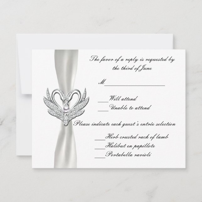 White Ribbon Silver Swans Response Card (Front)