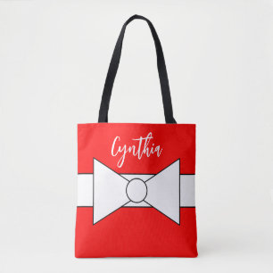 White Ribbon with Red: Christmas  Tote Bag