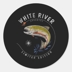 White River Arkansas Trout Fly Fishing Souvenir Wh Classic Round Sticker