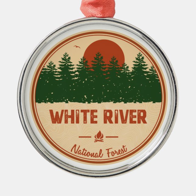 White River National Forest Metal Tree Decoration (Front)