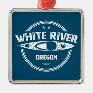 White River Oregon Kayak Metal Tree Decoration