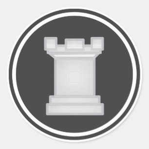 White Rook Chess Piece Classic Round Sticker