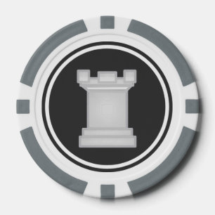 White Rook Chess Piece Poker Chips