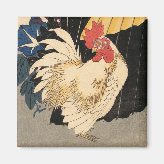 White Rooster Fine Art Magnet (Front)