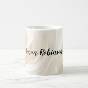 White rose abstract flower painting magic mug