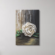 White Rose Acrylic Painting 