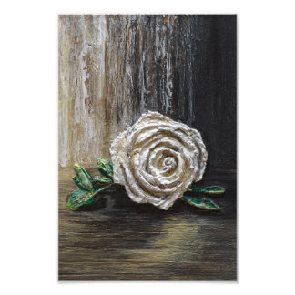 White Rose Acrylic Painting  Photo Print