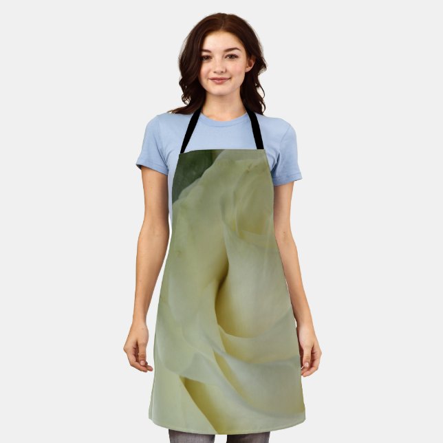 White Rose All Over Print Apron (Worn)