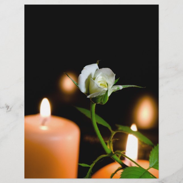 White rose and candle flyer (Front)