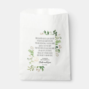 White Rose and Greenery Frame Irish Blessing Favour Bags
