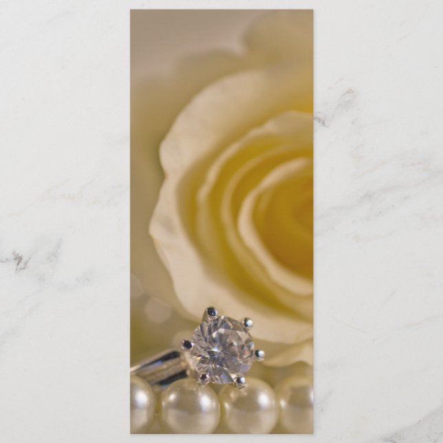 White Rose and Pearls Wedding Program Programme (Front)