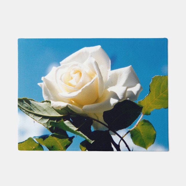 White Rose Beauty   Doormat (Front)