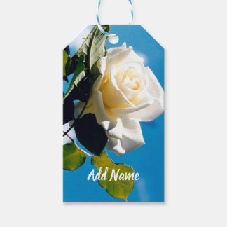 White Rose Beauty Under Blue Sky Gift Tags