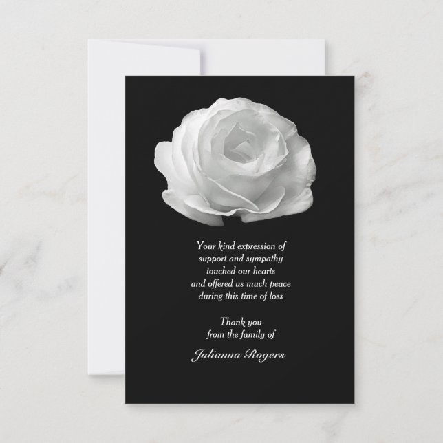 White Rose Bereavement Thank You Notecards (3.5x5) (Front)