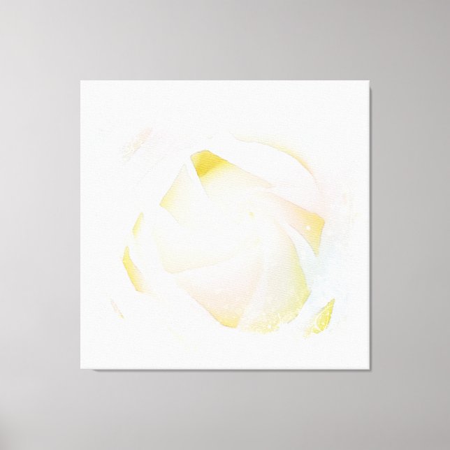 *~* White Rose Blush Pink Floral Abstract AR8 Canvas Print (Front)