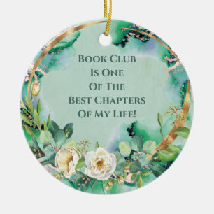 White Rose Book Club Friendship Monogram Ceramic Tree Decoration