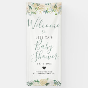 White Rose Bouquet   Baby Shower   Welcome sign