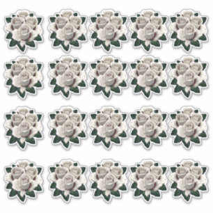 White Rose Bouquet Multiple Sticker