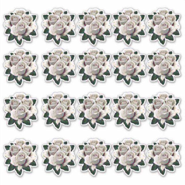 White Rose Bouquet  Multiple Sticker (Front)
