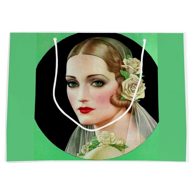white rose bride large gift bag (Front)