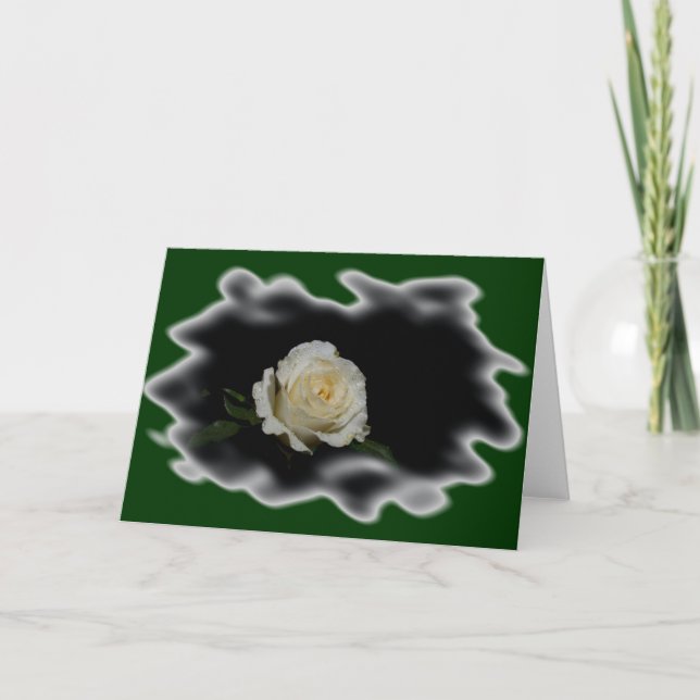 White Rose Burned Edges Card (Front)