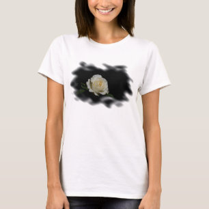 White Rose Burned Edges T-Shirt