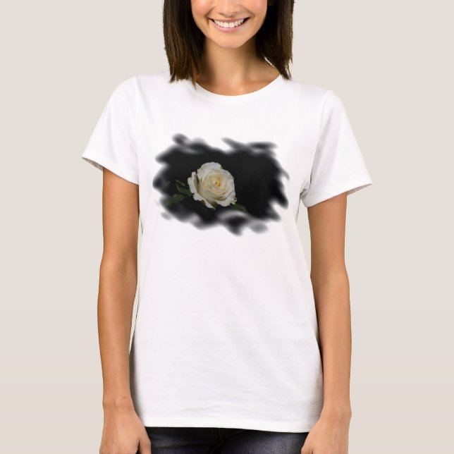 White Rose Burned Edges T-Shirt (Front)
