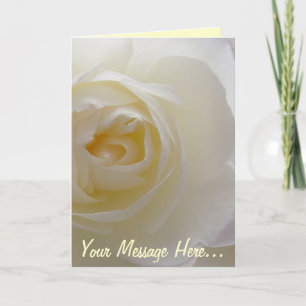 White Rose Card Rose  Personalised Flower Card
