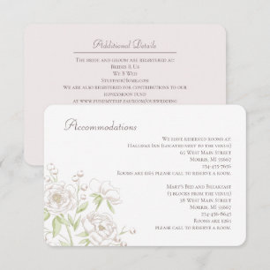 White Rose Classic Wedding Enclosure Card