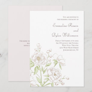 White Rose Classic Wedding Invitation