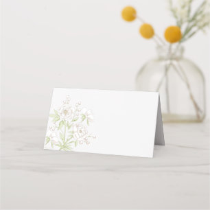 White Rose Classic Wedding Place Card