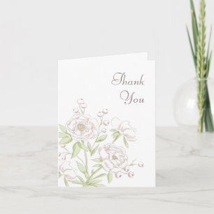 White Rose Classic Wedding Thank You Cards