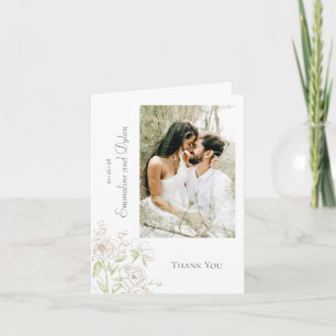 White Rose Classic Wedding Thank You Cards Photo
