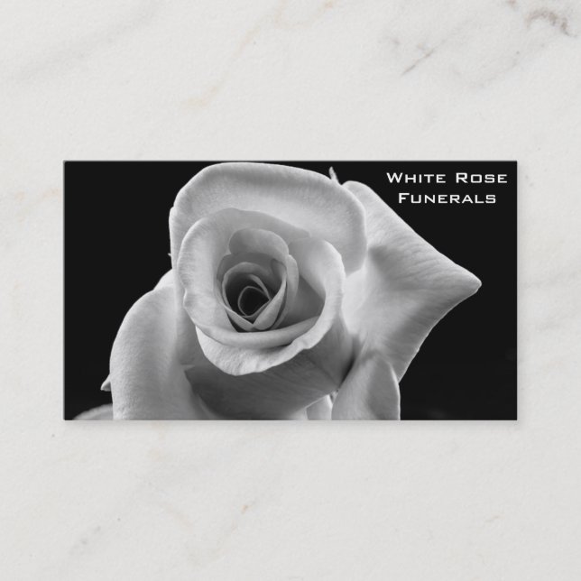 White Rose design funeral services business Card (Front)
