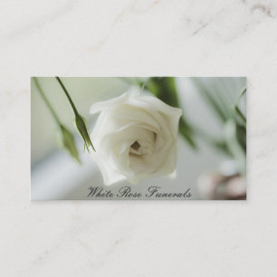 White Rose design funeral services business Card