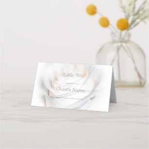 White Rose Design Wedding Place Card